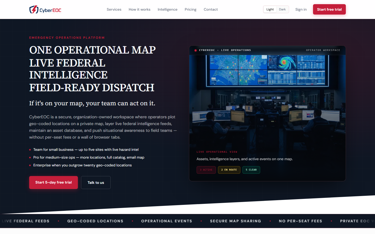 CyberEOC homepage